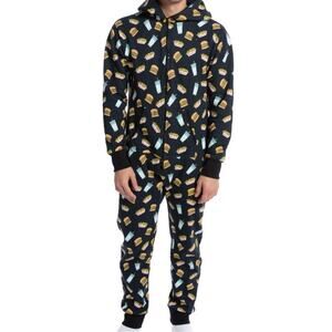 In-N-Out Burger Unisex Onesie Jumpsuit Pajama Zipper Hoodie Black Size 2XL